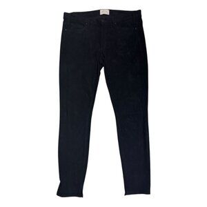 MCGUIRE Anthropologie Vegan Suede Designer Skinny Black Jeans Pants Women 34x30